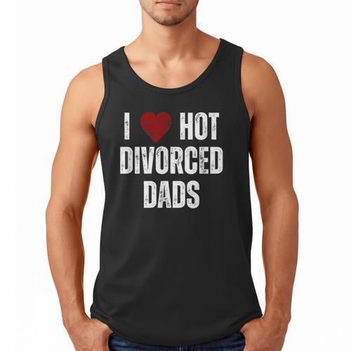 I Love Hot Divorced Dads Red Hearts Men Tank Top - Father's Day Fun