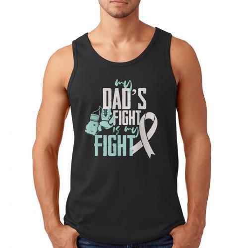 Lung Cancer Dad Ribbon Men Tank Top - Father's Day Fun