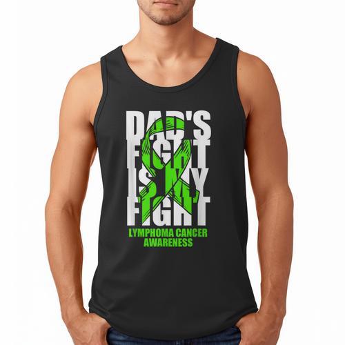 Lymphoma Cancer Awareness Lime Green Ribbon Dad's Fight Men Tank Top - Father's Day Fun