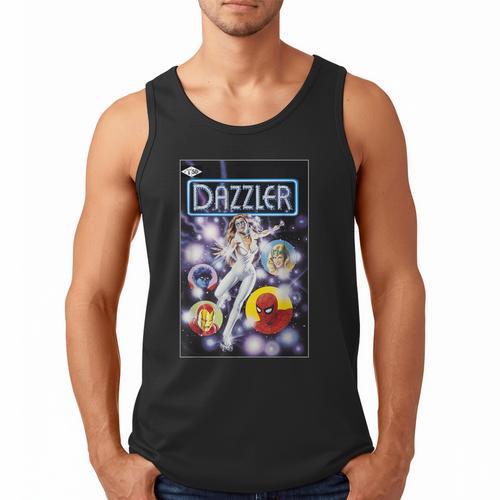 Marvel Universe Classic Dazzler Light Power Comic Book Cover Men Tank Top - Bookorys CA