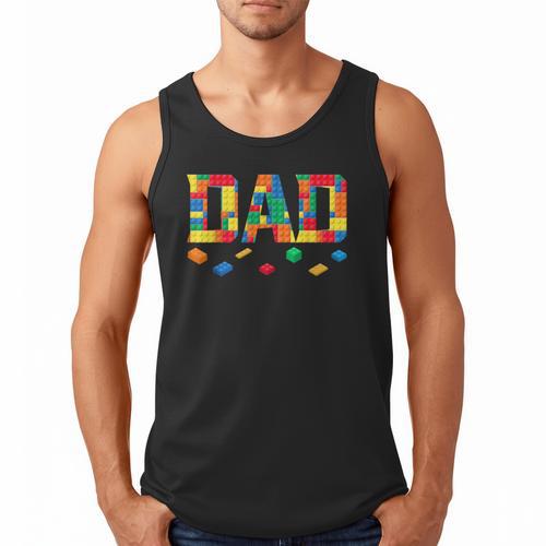 Master Builder Dad Birthday Boy Building Bricks Blocks Daddy Men Tank Top - Father's Day Fun