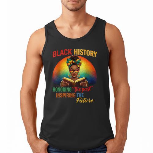 Melanin Honoring Past Inspiring Pride Book Month Men Tank Top - Bookorys