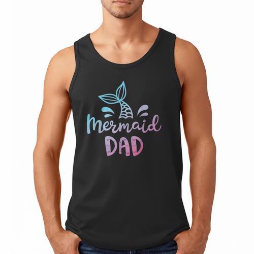 Mermaid Dad Merman Daddy Dad Family Matching Birthday Men Tank Top - Father's Day Fun