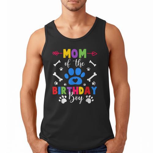 Mom And Dad Mom Of The Birthday Boy Dog Paw Family Matching Men Tank Top - Father's Day Fun