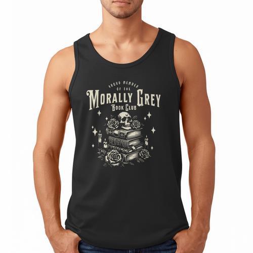 Morally Grey Book Club Reading Shirt Bookish Bookworm Men Tank Top - Bookorys