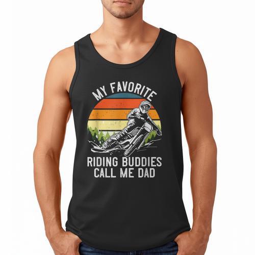 Motorcycle Dad Dirt Bike Shirt Motocross Riding Buddies Men Tank Top - Father's Day Fun