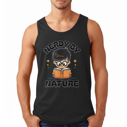 Nerdy By Nature Chibi Cute Book Lover Men Tank Top - Bookorys