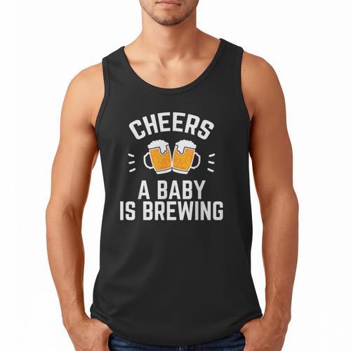 New Dad Baby Shower Cheers A Baby Is Brewing Men Tank Top - Father's Day Fun