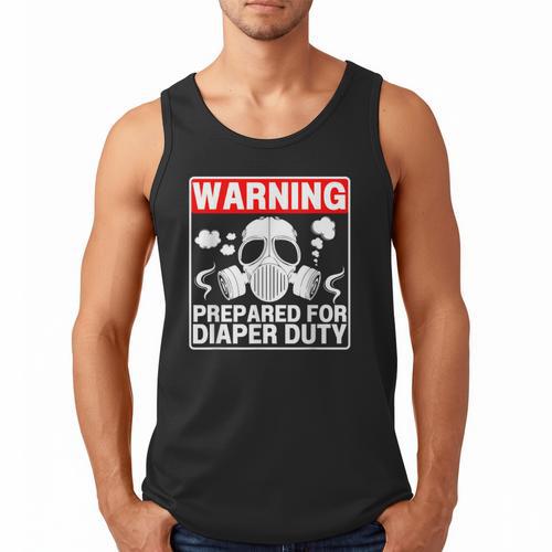New Dad Prepared For Diaper Duty Daddy Diaper Duty Men Tank Top - Father's Day Fun