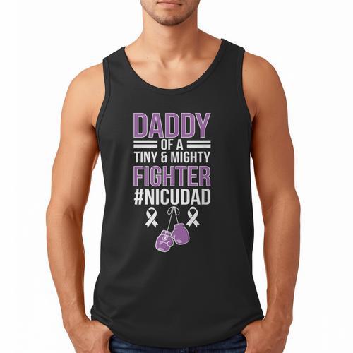 NICU Dad Micro Preemie Baby Dad Of NICU Warrior Appreciation Men Tank Top - Father's Day Fun