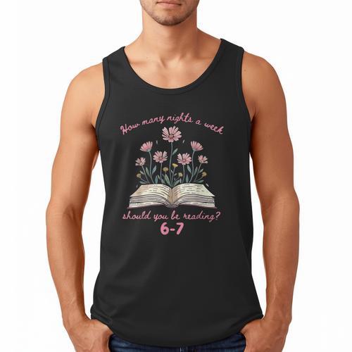 How Many Nights Reading 67 Meme Floral Book Lover Teacher Men Tank Top - Bookorys AU