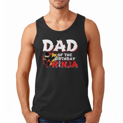 Ninja Birthday Party Dad Of The Birthday Ninja Small Men Tank Top - Father's Day Fun
