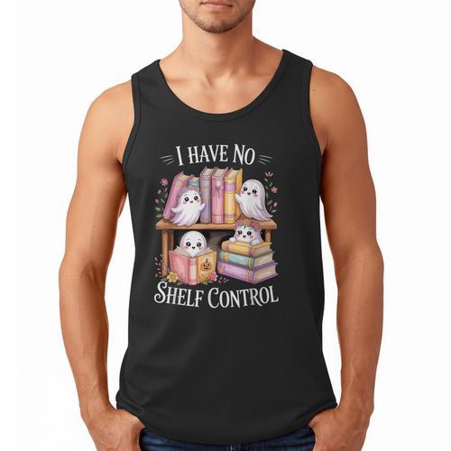 I Have No Shelf Control Ghost Reading Books Pun Men Tank Top - Bookorys DE