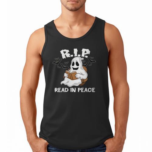 October Reading And Library Awareness Books And Boos Men Tank Top - Bookorys UK