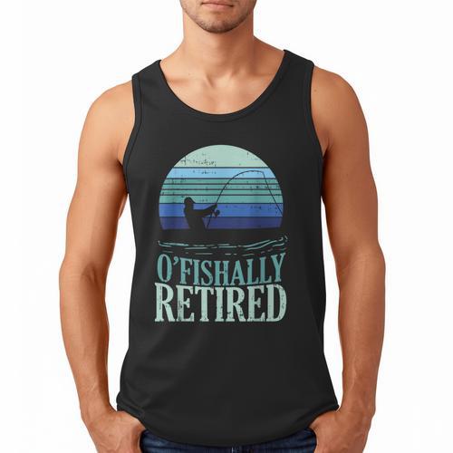 Ofishally Retired Fishing Retro Retirement Dad Men Men Tank Top - Father's Day Fun