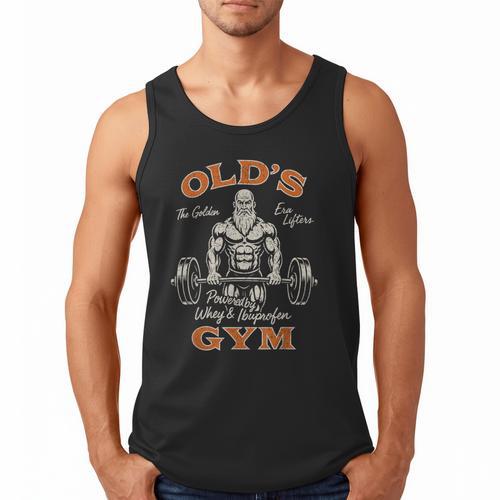 Old's Gym Logo Workout Dad Grandpa Weightlifting Old Men Gym Men Tank Top - Father's Day Fun