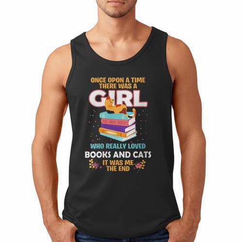Once Upon A Time There Was A Girl Who Loves Books And Cats Men Tank Top - Bookorys CA