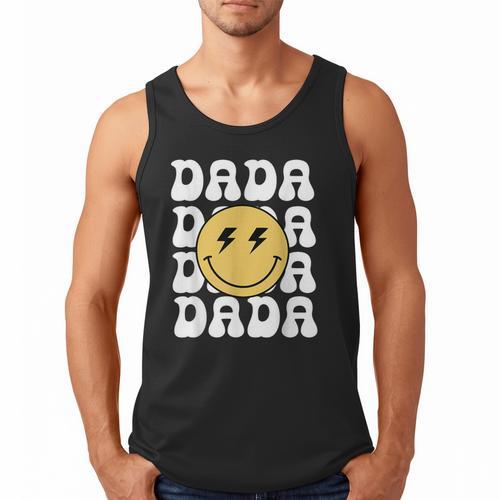 One Happy Family Birthday Matching Apparel Dada One Happy Dude Birthday Theme Family Matching Adult Child Short Sleeve Crew Neck Classic Fit Polyester 50 Cotton 50 Men Tank Top - Father's Day Fun