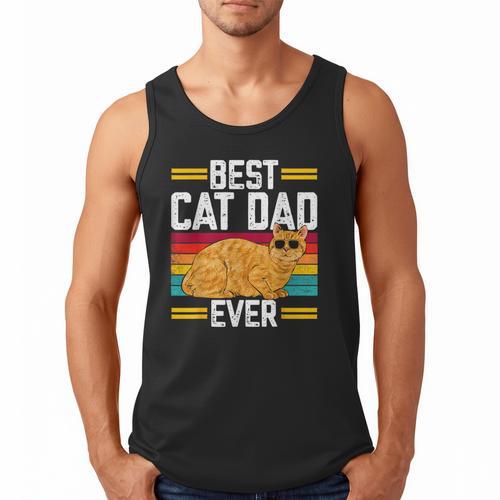 Orange Cat Best Cat Dad Ever Orange Tabby Cat Men Tank Top - Father's Day Fun
