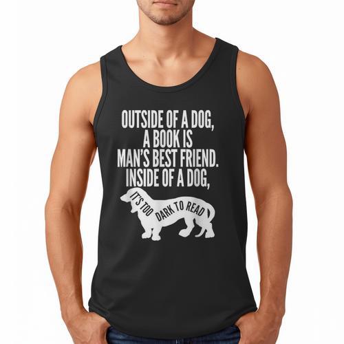 Outside Of A Dog A Book Is Man's Best Friend Apparel Men Tank Top - Bookorys