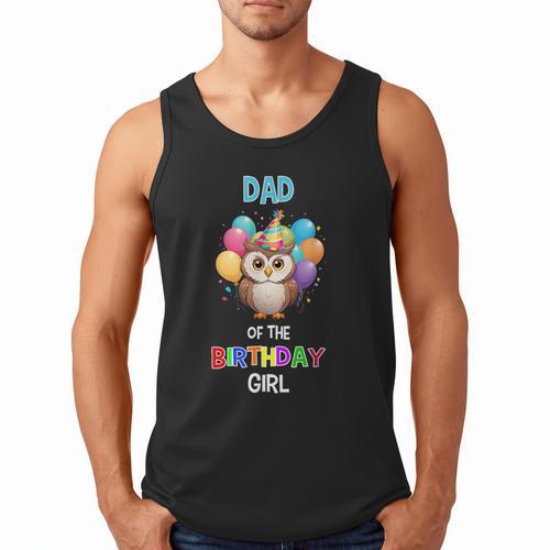 Owl Dad Birthday Party Dad Of The Birthday Girl Owl Men Tank Top - Father's Day Fun