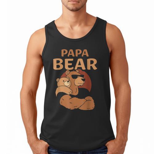 Papa Bear Bears Animal Pun Lover Dad Father Daddy Father's Men Tank Top - Father's Day Fun