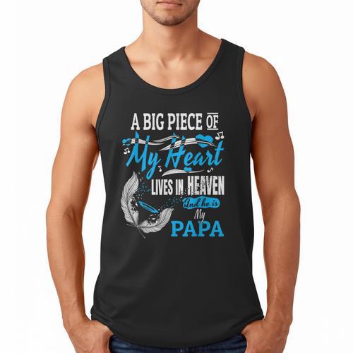 My Papa Lives In Heaven Shirt Memorial Day Papa Dad Grandpa Men Tank Top - Father's Day Fun