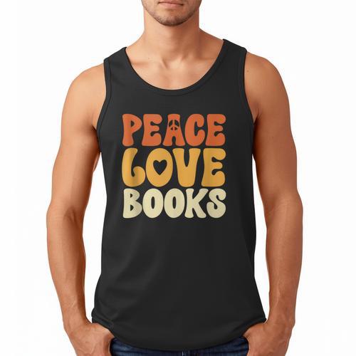 Peace Love Books Men Women Men Tank Top - Bookorys