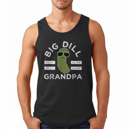 Pickle Pun Big Dill Grandpa Dad Joke Grandfather Humor Men Tank Top - Father's Day Fun
