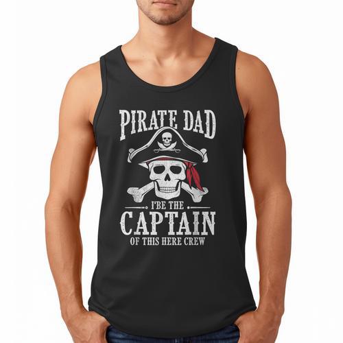 Pirate Dad I Be The Captain Of This Here Crew Pirate Dad Men Tank Top - Father's Day Fun