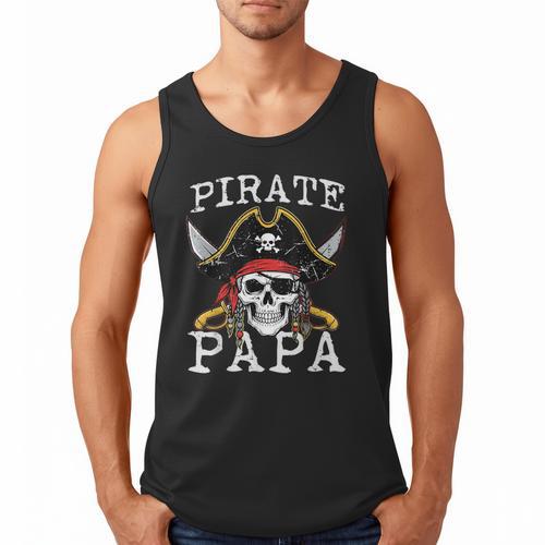 Pirate Papa Skull Family Matching Costume Dad Grandpa Men Men Tank Top - Father's Day Fun