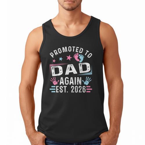 Promoted To Dad Again Est 2026 Vintage Dad Men Tank Top - Father's Day Fun