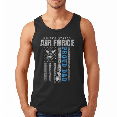 Proud Air Force Dad Of The US Air Force USA Flag Men Tank Top - Father's Day Fun