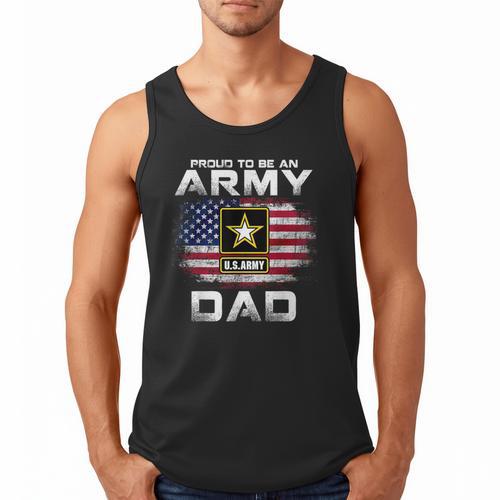 Proud To Be An Army Dad With American Flag Veteran Men Tank Top - Father's Day Fun