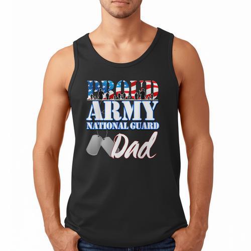 Proud Army National Guard Dad Fathers Day Shirt Men Men Tank Top - Father's Day Fun