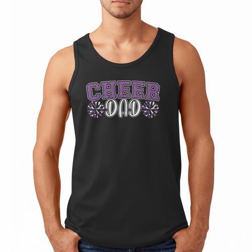 Proud Cheer Dad My Favorite Cheerleader Calls Me Dad Purple Men Tank Top - Father's Day Fun