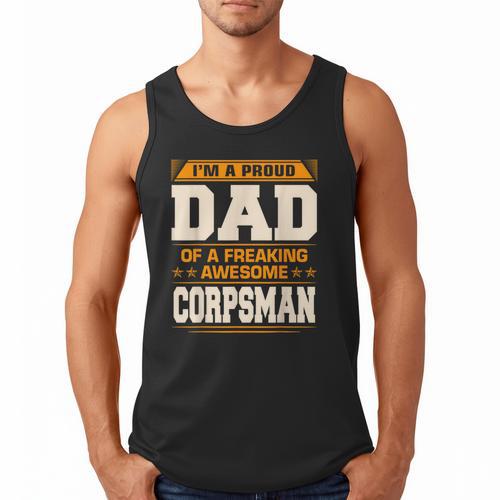 Proud Dad Of Awesome Corpsman Father's Day Men Tank Top - Father's Day Fun