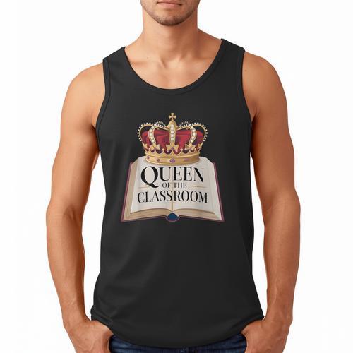 Queen Of The Classroom Appreciation Royal Crown Book Men Tank Top - Bookorys