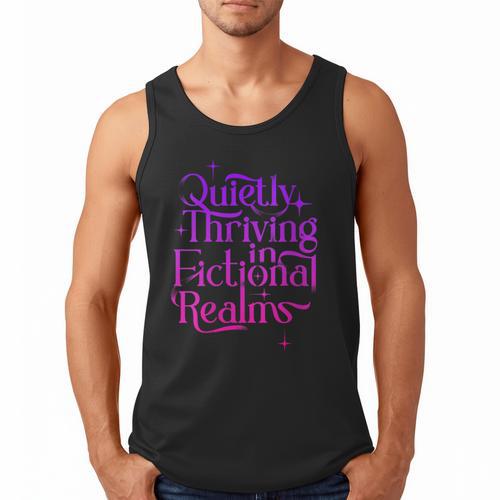 Quietly Thriving In Fictional Realms Book Lovers Men Tank Top - Bookorys CA