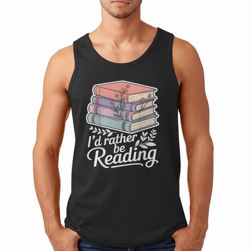 Rather Be Reading Book Lover Stack Men Tank Top - Bookorys