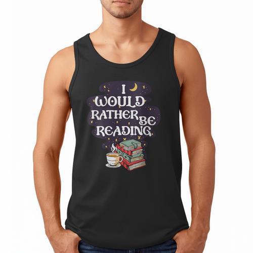 I Would Rather Be Reading Bookworm Book Lover Librarian Kids Men Tank Top - Bookorys