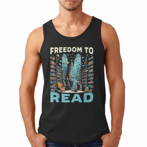Read Banned Books Bookworm Book Lover Reading Literature Men Tank Top - Bookorys