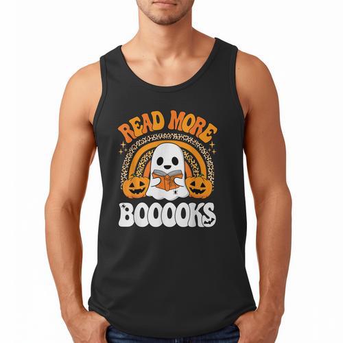 Read More Books Booooks Ghost Pumpkin Cute Teacher Halloween Men Tank Top - Bookorys