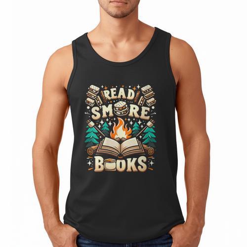 Read More Books Camping Outdoors Travel Campfire Smores Men Tank Top - Bookorys