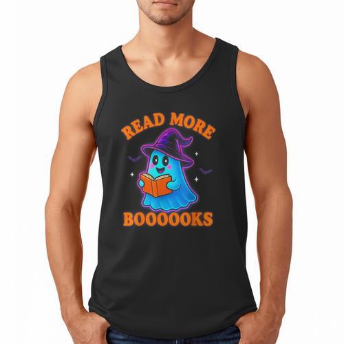 Read More Books Halloween Book Cute Ghost Reading Teaching Men Tank Top - Bookorys
