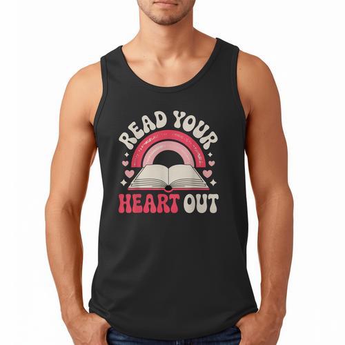 Read Your Heart Out Book Lover Fun Reading Time Men Tank Top - Bookorys
