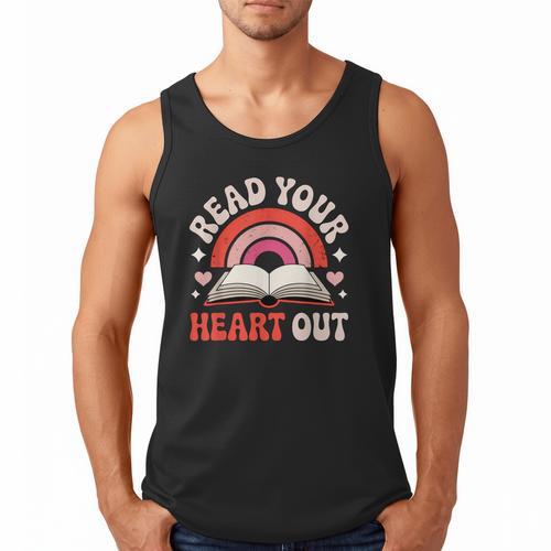 Read Your Heart Out Book Lovers Emotional Fall Vibes Men Tank Top - Bookorys CA