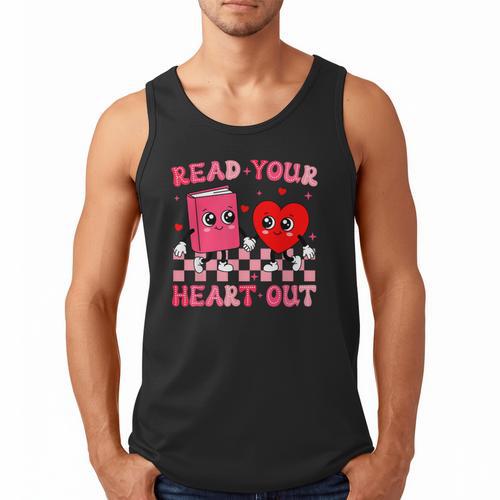 Read Your Heart Out Cute Reading Book Lover Men Tank Top - Bookorys DE