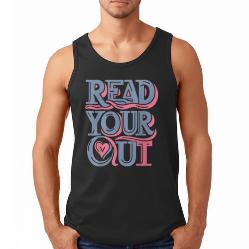 Read Your Heart Out Cute Teacher Reading Book Love Bookworm Men Tank Top - Bookorys