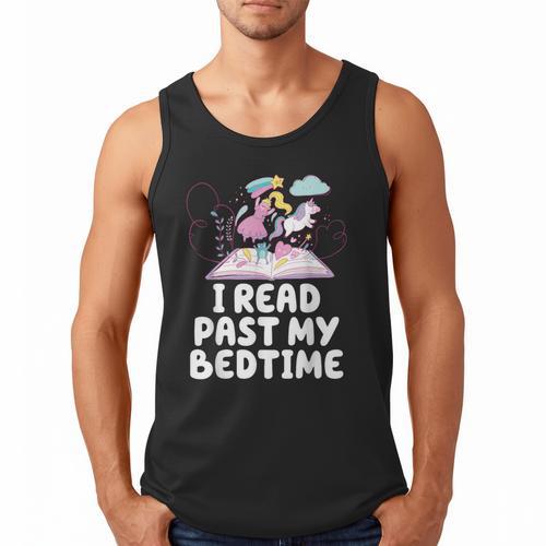 I Read Past My Bedtime Reading Unicorn Book Lover Men Tank Top - Bookorys